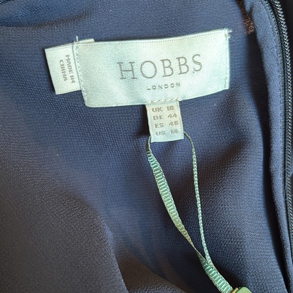 NWT Hobbs Vera long sleeve wide leg jumpsuit in navy blue with wrap tie - Picture 9 of 16